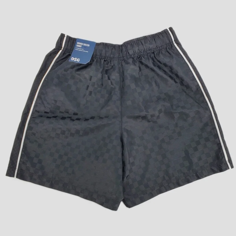 DSG Boys Medium Woven Soccer Shorts Black Elastic Waist Loose Fit Drawstring New